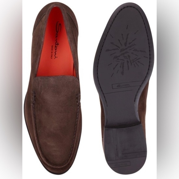 Santoni Faith Suede Loafer in Dark Brown-12 - Picture 2 of 15
